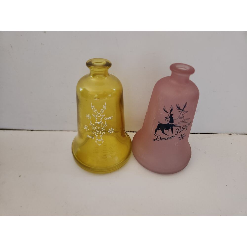 FIRST NATIONAL BANK CHRISTMAS WHEATON REINDEER BELL BOTTLE SERIES "1982-1987"